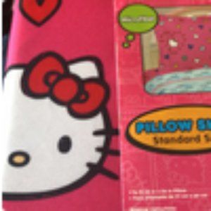 Pillow sham Hello Kitty standard fits 20" to 26" microfiber polyester Franco Mfg